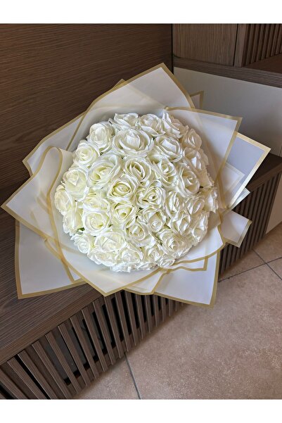Merveparti 41 li Gül ,beyaz isteme Buketi Gelin çiçeği, söz nişan