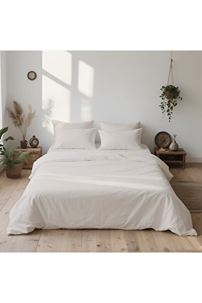 kesenegore Set de lenjerie de pat dublu din bumbac Ranforce, cu 4 bucăți de c...