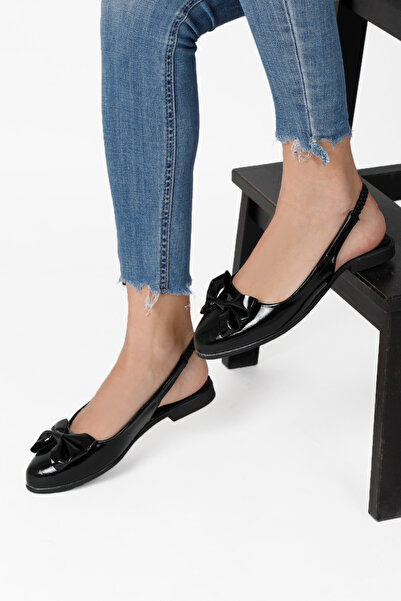 RENKLİBUTİK Arkası Açık Lastikli Kurdeleli Babet