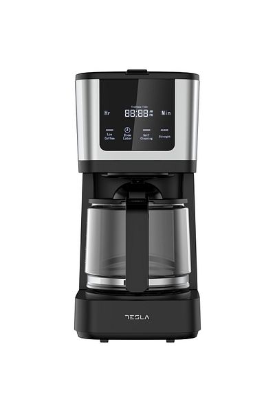 TESLA Aparat de cafea digital CMF200BX, 900W, afișaj digital, 1,25 L, negru/oțel inoxidabil