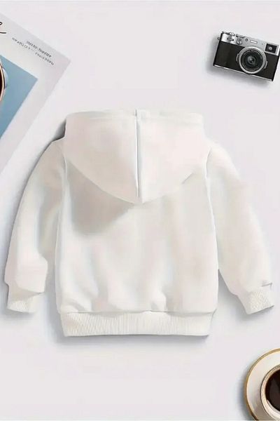 VBSVİBES Children's White Hooded Sweatshirt – Watermelon Printed, Thick Fabric with Hood