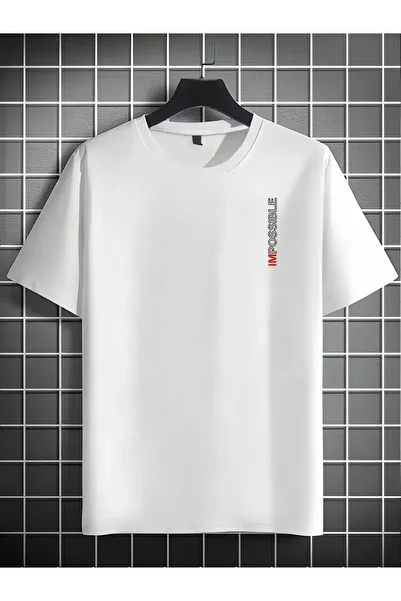 FUFLUNS Impossible Printed Oversized Crew Neck T-Shirt
