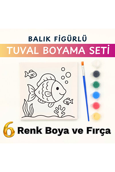 Dodo Montessori Minikler İçin Tuval Boyama Seti – Akrilik Boya, Ön Çizimli Kanvas ve Fırça Hediyeli
