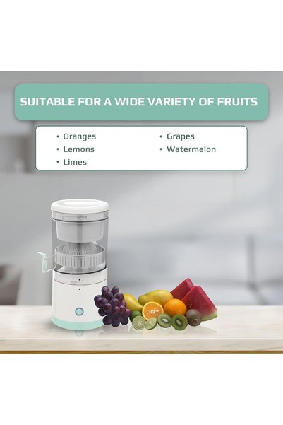 ZAVO Portable Electric Citrus Juicer, USB-C Rechargeable, 45W Motor, Seedless Juice, One-Touch Operation