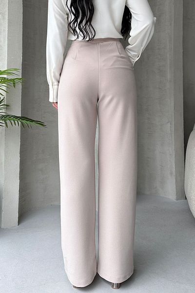 JamaisVu Women's High Waist Crepe Fabric Lycra Palazzo Pants