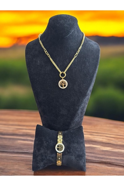 Constanza Exclusive Hayat Ağacı Paslanmaz Çelik Takı Seti 0037