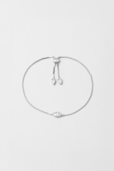 So CHIC... Vera 18 Ayar Beyaz Altın Kaplama Ayarlanabilir Gümüş Bileklik