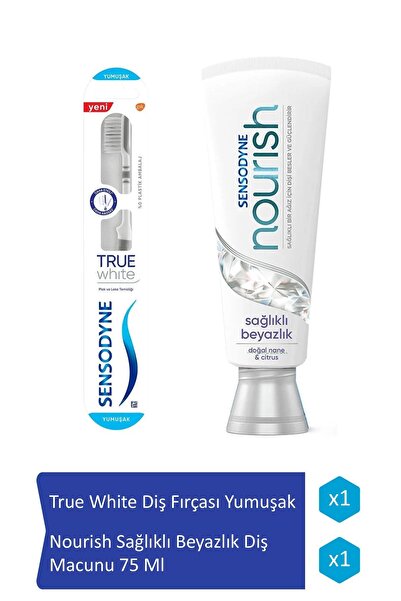 Sensodyne True White Yumuşak Diş Fırçası & Nourish Sağlıklı Beyazlık 75 Ml