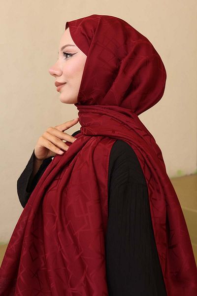 benguen Σάλι ζακάρ με σχέδιο Claret Red İpk110