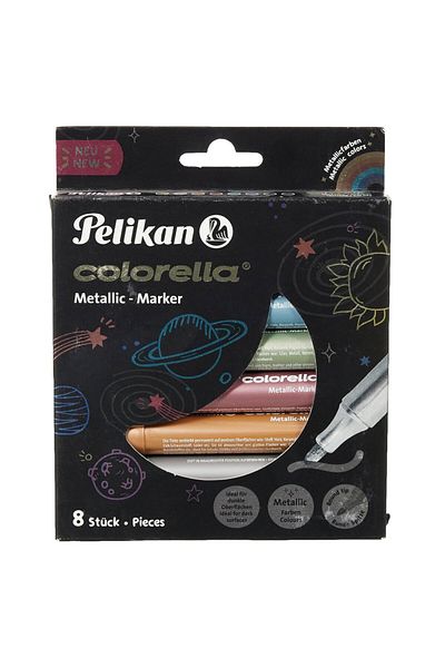 Pelikan Colorella 8'li Jumbo Metalik Keçeli Boya Kalemi / 411-fb8