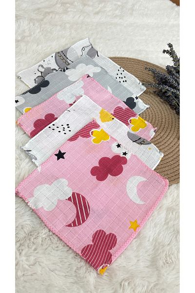 Thiff 5 Pack Cotton Muslin Fabric Baby Mouth Wipes & Sweat Cloth