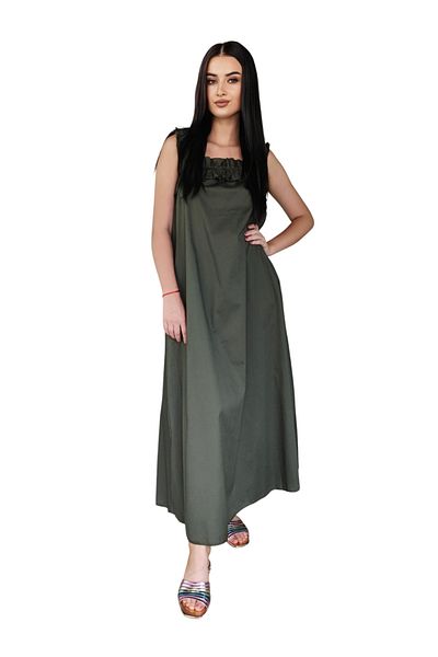 OEM Rochie de vara vaporoasa kaki