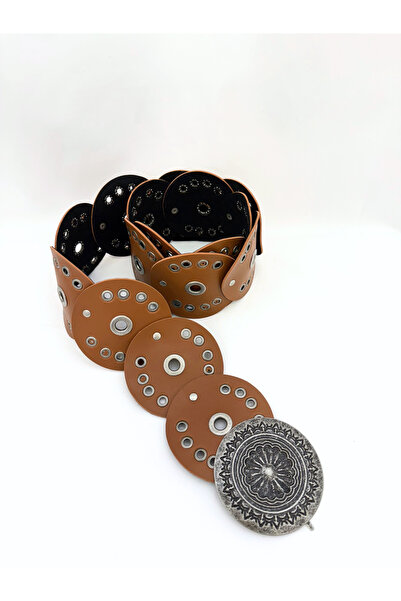 VETTA حزام جلد دائري قابل للتعديل