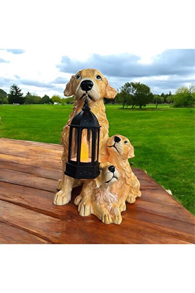 NurMood Art Decoration Golden Ailesi Fenerli Dekoratif Biblo – 20x20 cm | El ...