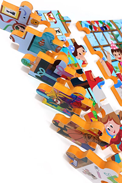 EVAKANCA 54 Parçalı Ara-Bul Kalın Çocuk Puzzle Yapboz Doğum Günü