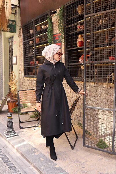 ALNİSS COLLECTİON Büyük Beden İçi Leopar Desenli Trençkot