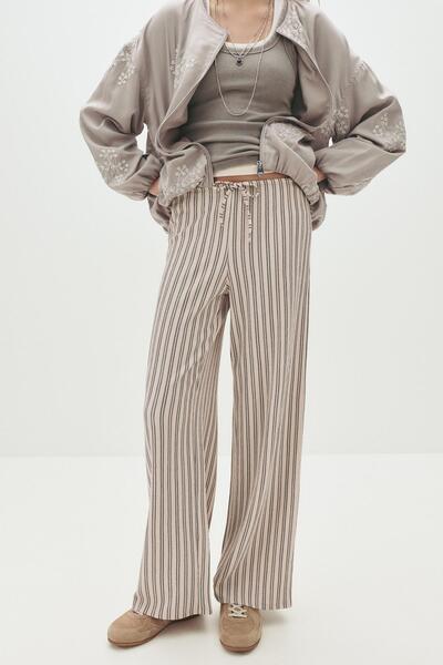 Pull & Bear Çizgili rustik pantolon