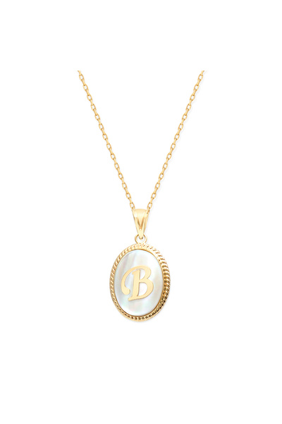Aslı Gold Altın B Harfi Taşlı Kolye (KLY0101)