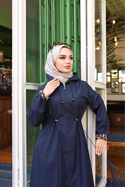 ALNİSS COLLECTİON Büyük Beden İçi Leopar Desenli Trençkot