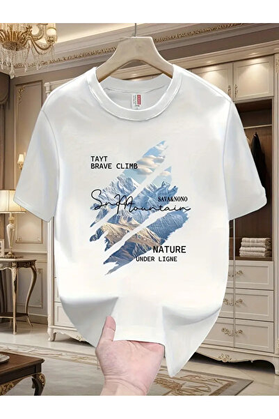 İSMTEXS تي شيرت من القطن الممشط مطبوع عليه تصميم جرافيك بأكمام قصيرة للجنسين ...