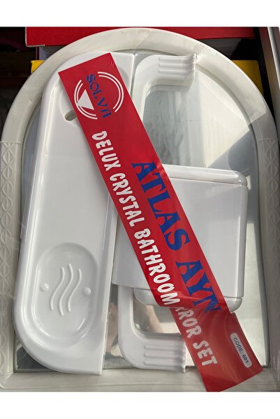 Atlas PLASTİK BANYO AYNA SETİ BEYAZ 45x36
