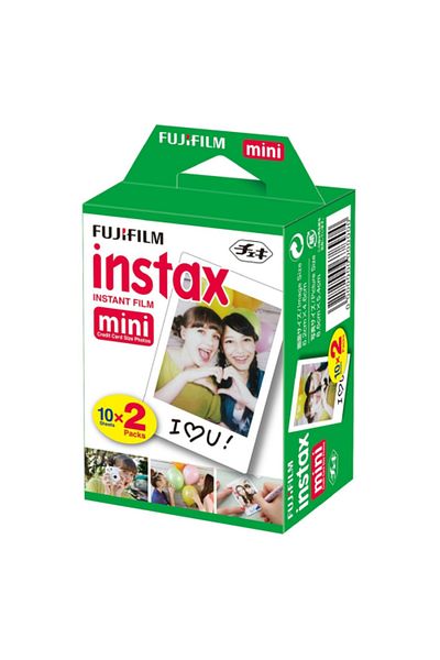 Fujifilm Set Film Instax Mini 2x10 + Felicitare Cadou Aniversar, bleu