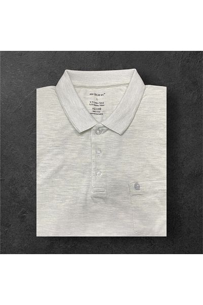 Sadık Collection Ercan Men's Large Size Polo Neck Pocket Cotton Green Color T-Shirt V-1 5005