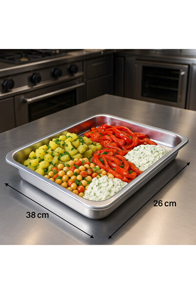 Veliday Paslanmaz Çelik Meze Küveti 38 cm * 26 cm - Paslanmaz Çelik Küvet