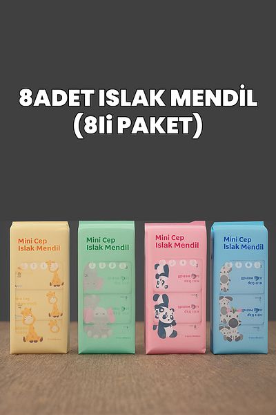 Destpak 8 Pack Pocket Wet Wipes - Portable Wet Wipes - Travel Wet Cleaning Wipes