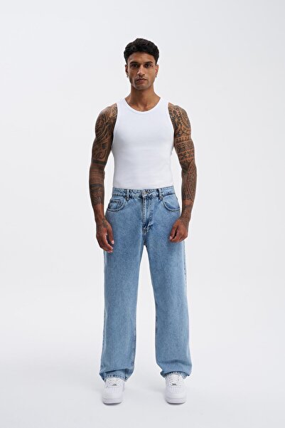 Machinist Erkek Relaxed Baggy Jean Açık Mavi Pantolon