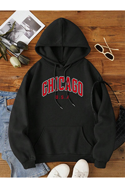 Tarzsokak Γραφικό σχέδιο με γράμματα της πόλης του Σικάγο, ΗΠΑ, σε μαύρο χρώμα