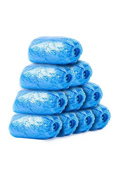 Flippy Set de 100 de huse impermeabile de unică folosință pentru încălțăminte, Flippy, universale, albastre, pentru zile ploioase