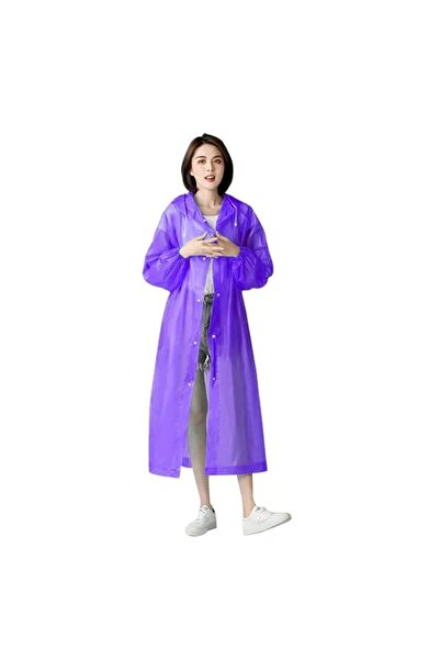 Flippy Rain Poncho for Adults 150–180 cm, EVA, Waterproof, Wind-Resistant, Purple