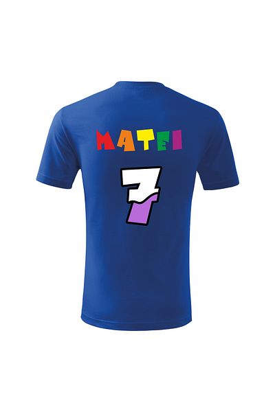 Malfini Tricou personalizat, "Numberblocks - Happy Birthday ", 7 ani