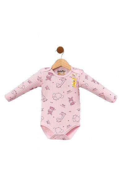 mini mia Baby Badi 0-36 Months |   Report Fabric |   Snap Fastener & Long Sleeve |   Cotton Zoo Pattern