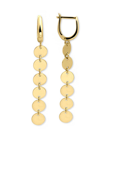 Aslı Gold Sallantılı 4.5 Cm Pullu Altın Küpe (KP0940)