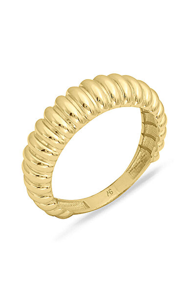 Aslı Gold Bombeli Midye Altın Yüzük (YZK1346)