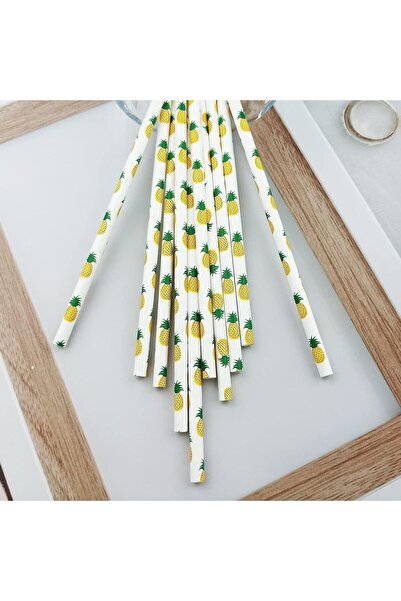 3B Trend Paper Straws Pineapple Patterned 25 Pcs