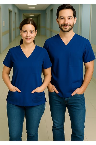 PIQUE NURSE JERSEY TOP UItralycra Spaniard Doctor Hem?ire Jersey Top Scrubs Ομοιόμορφο χειρουργικό μπλουζάκι