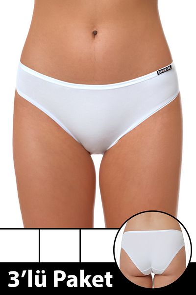 BRAINWEAR Women's 3 Pack Lycra Cotton Bikini Panties