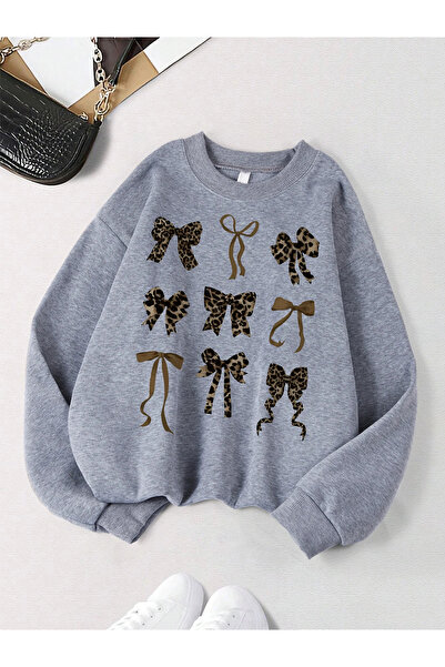 Tarzsokak فيونكة رمادية بطبعة الفهد الرجعية