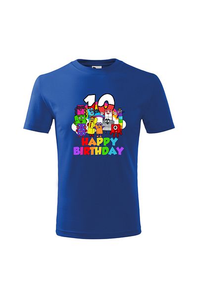 Malfini Tricou personalizat, "Numberblocks - Happy Birthday ", 10 ani