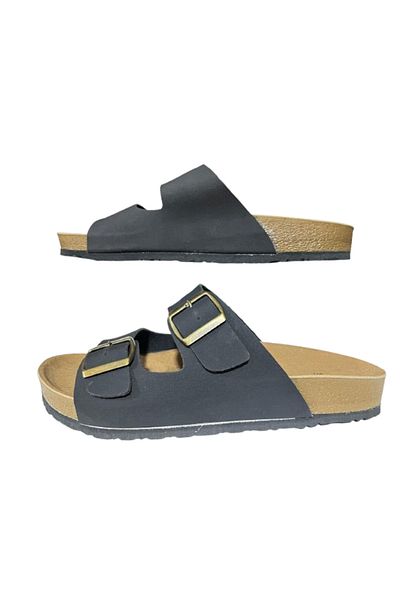 EREN Papuci eleganti cu catarama dubla model Birken Lustre