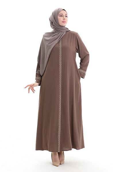 ISTANBUL STYLES Stone Embroidered Crepe Fabric Ferace