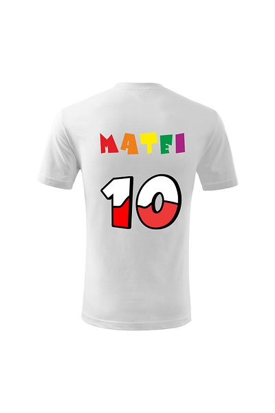 Malfini Tricou personalizat, "Numberblocks - Happy Birthday ", 10 ani