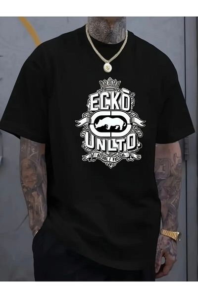 FUFLUNS Ecko Unltd Printed Oversize Circle Neck T-Shirt