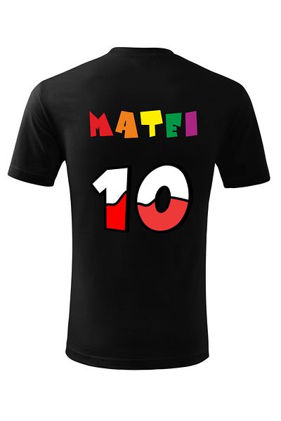 Malfini Tricou personalizat, "Numberblocks - Happy Birthday ", 10 ani,
