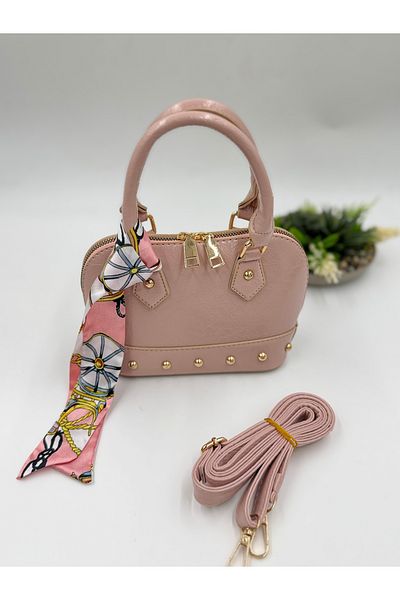 AVİVAB Aviva Scarf Detailed Zenna Women's Hand and Shoulder Bag – Crocodile & Wrinkled Patent Leather