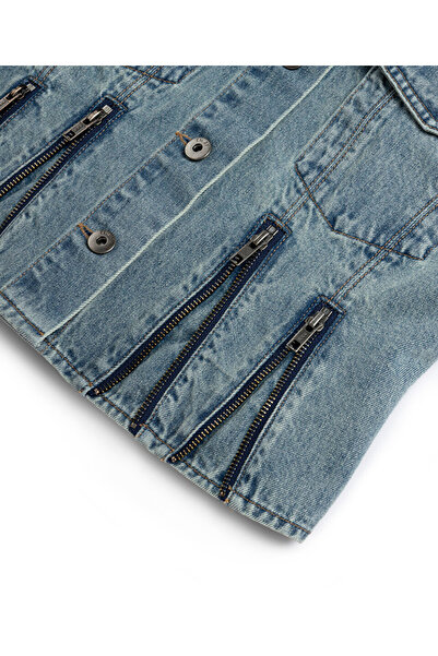 Twist Peplum Jean Vest