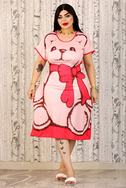 AsrymShop كاش فستان صيفي بيتي طويل ثري دي 3D رسمة دباديبو فيونكة